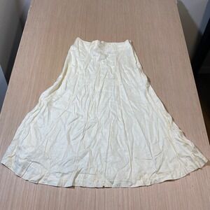 Vintage Rafferty Cream A-Line Midi Skirt Off White High Waisted Size 13 Womens